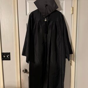 Black Graduation Gown and Cap Set